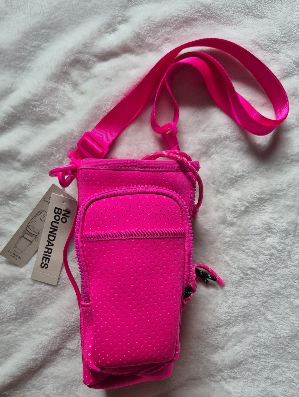 No Boundaries Neon Pink Crossbody Tumbler Holder